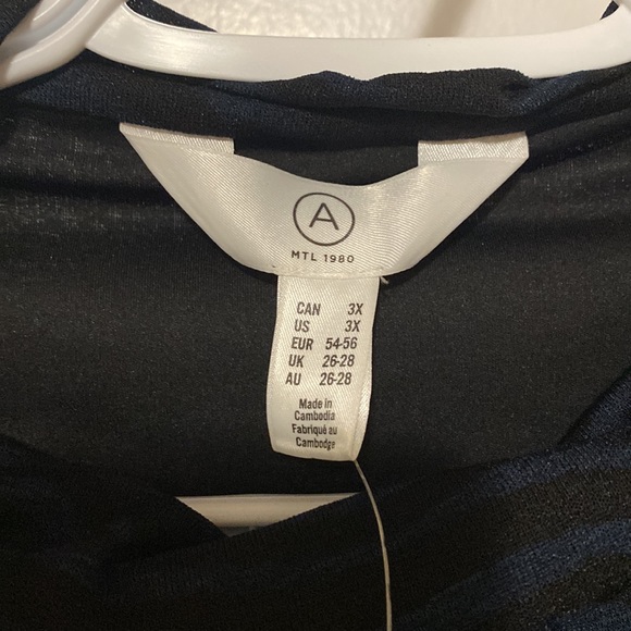 Long sleeve blue and black zebra print maxi dress 3X - Picture 7 of 9